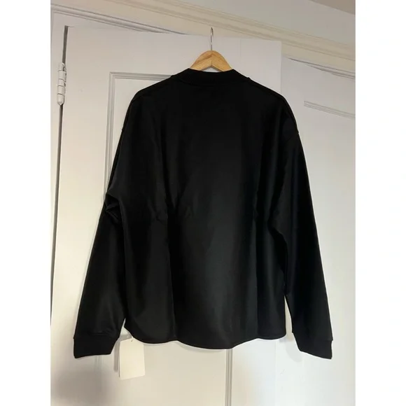 Jil Sander Melton Wool Black Crew Sweatshirt